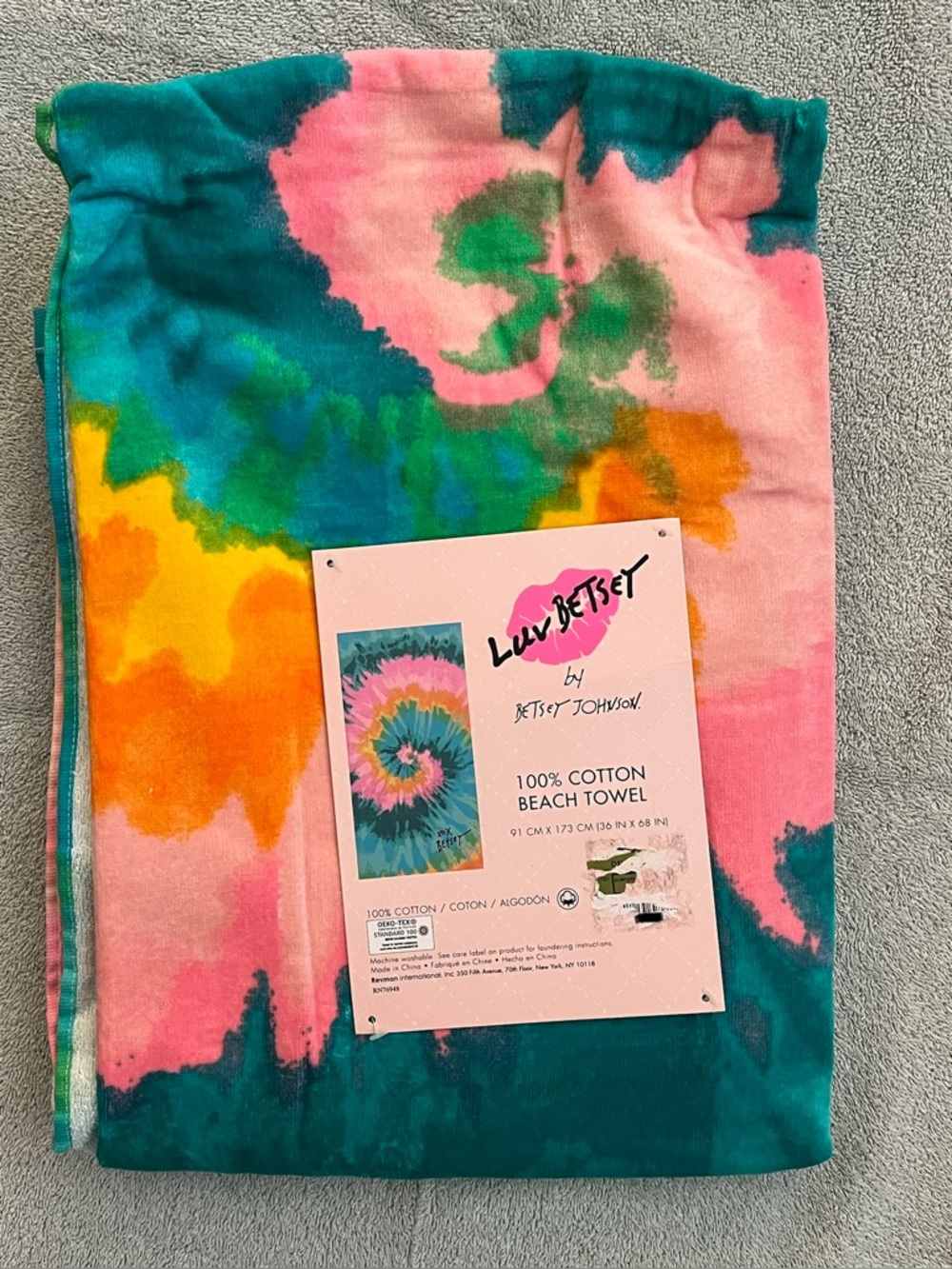 Betsey Johnson Tie-Dye Beach Towel